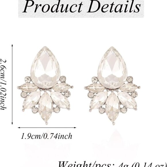 Vintage Rhinestone Drop Earrings - Picture 7 of 7